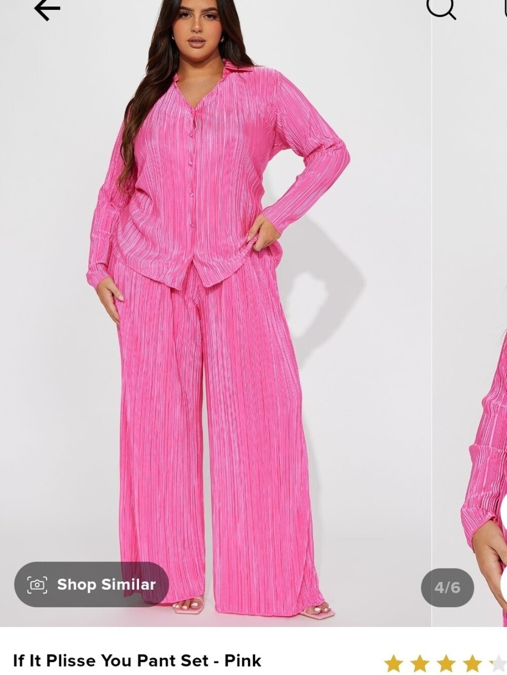 Hot Pink Plissé Matching Lounge Set | Wide Leg Pant Set